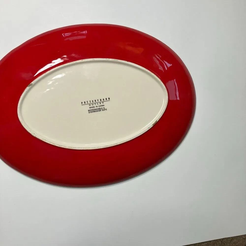 Pottery Barn Nostalgic Santa Serving Platter 16” Christmas Holidays